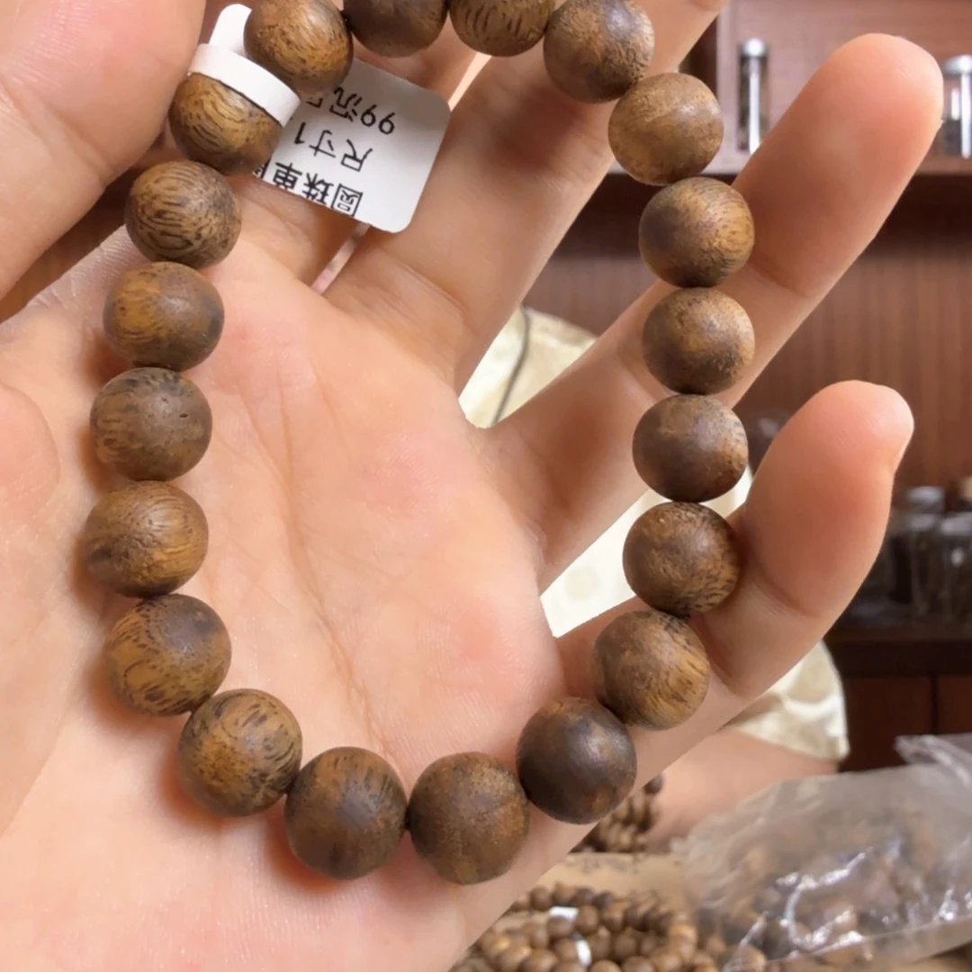 豪***傅手串沉香奇楠沉香陆河卡1.0圆珠单圈手串一条8.3g