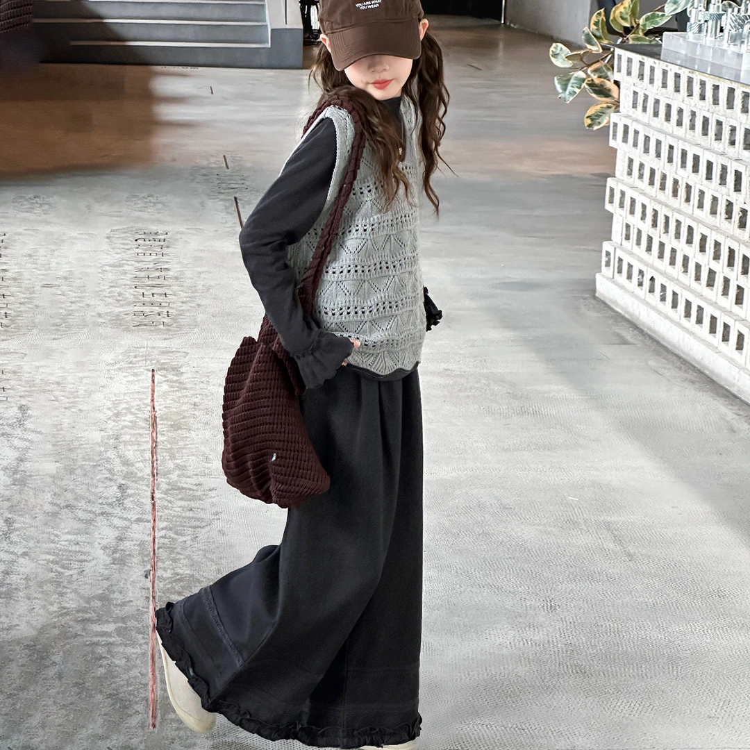 简约潮牌店铺儿童服装2025年新款衣服女童装秋装套装6-12岁高级感