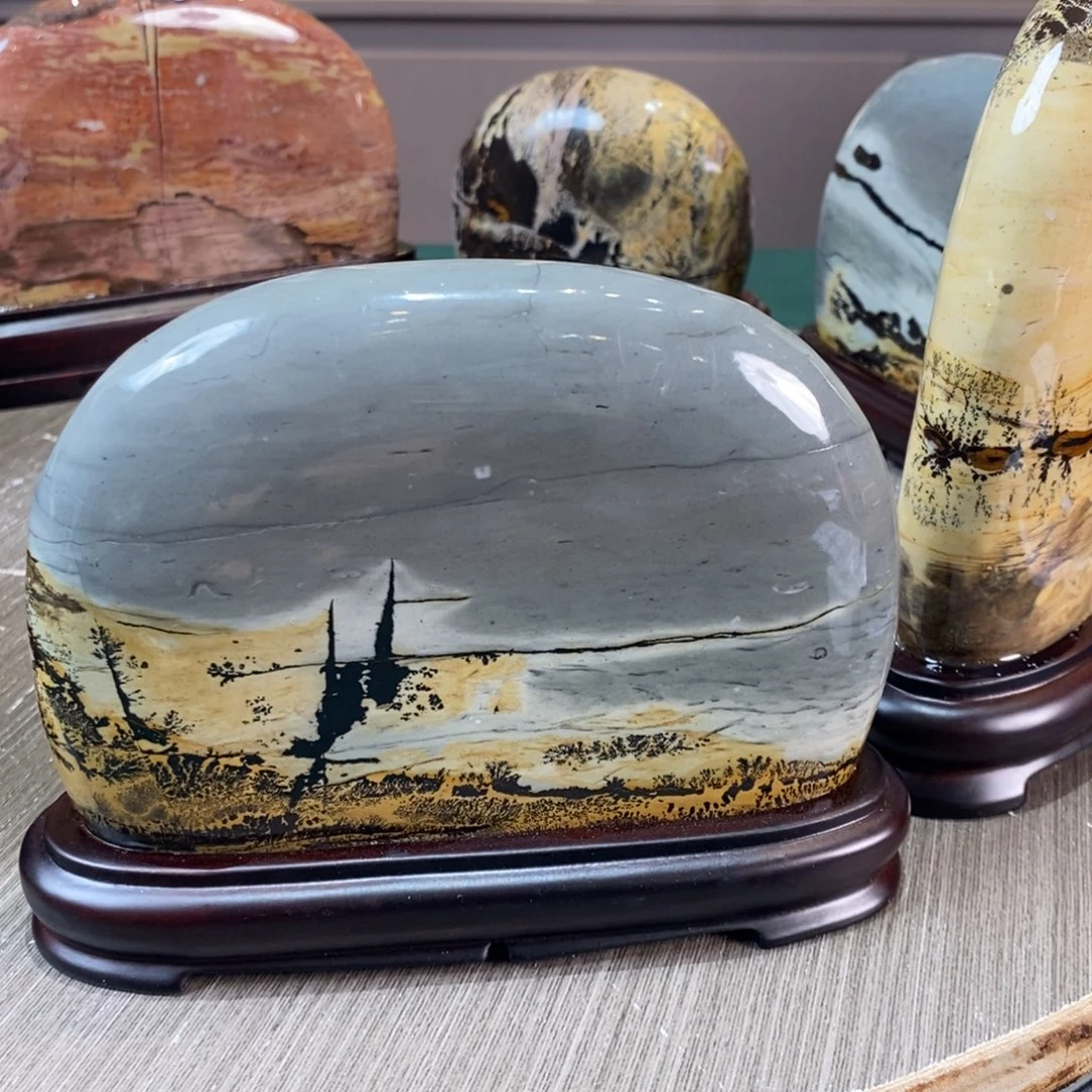 石材广西国画石草花石