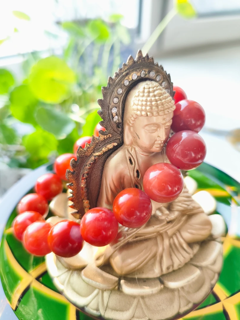 天然川料南红柿子红火焰手串13mm（多样性发货，拍一发一）