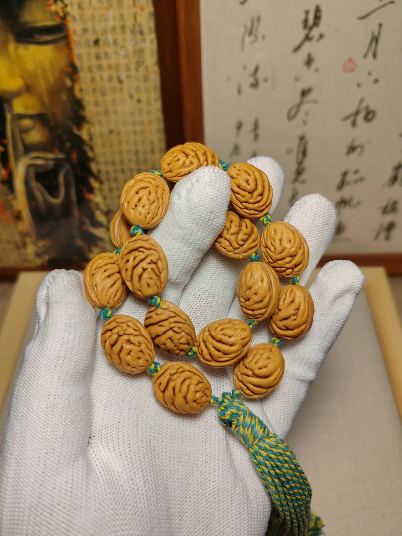 肌肉纹碧桃核手持桃核文玩救流苏男士女士文玩手串