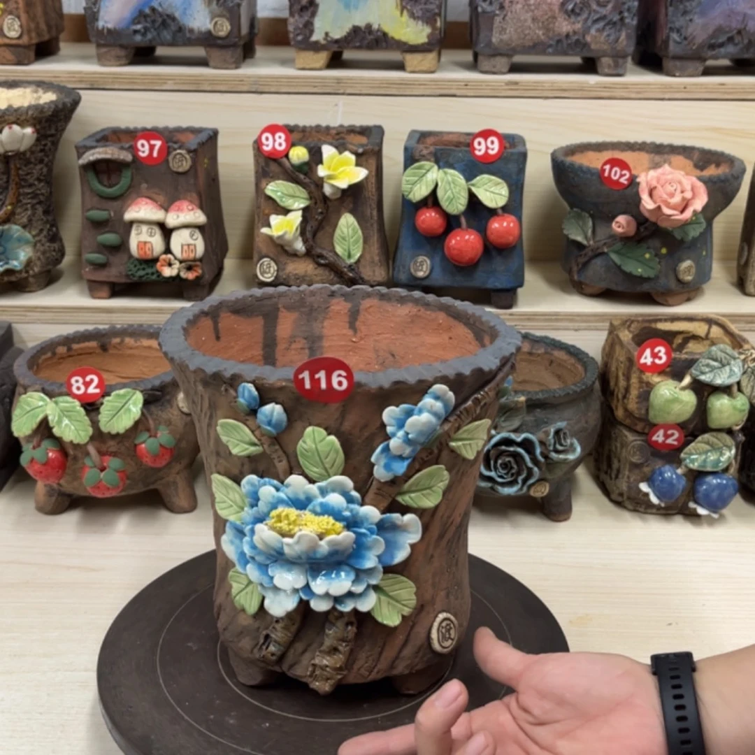 【闪购商品】紫砂花盆116号内口16×15外高19