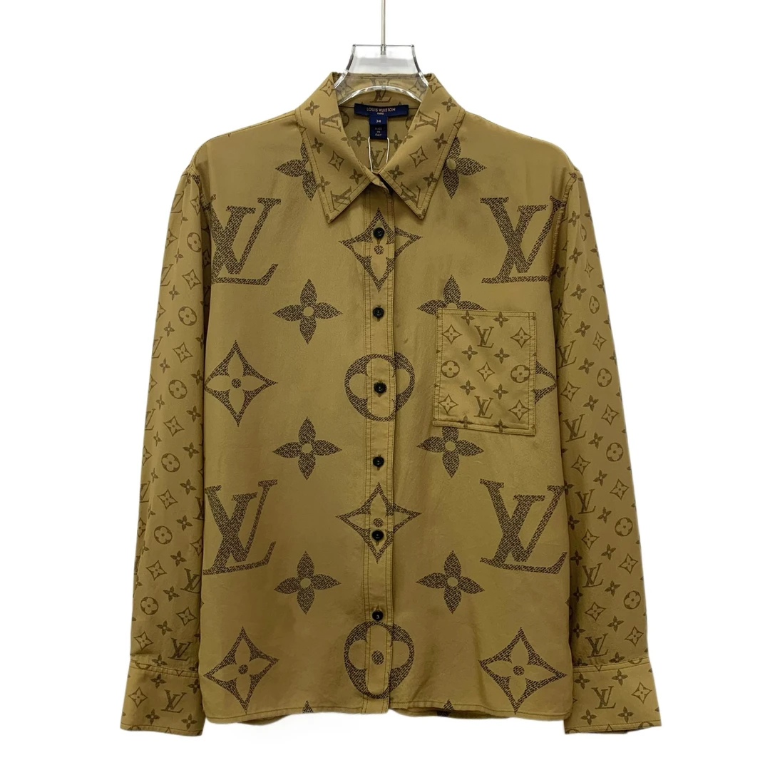 99新 LouisVuitton/路易威登 棕色长袖衬衫XXS码/IM0402/潮奢虎