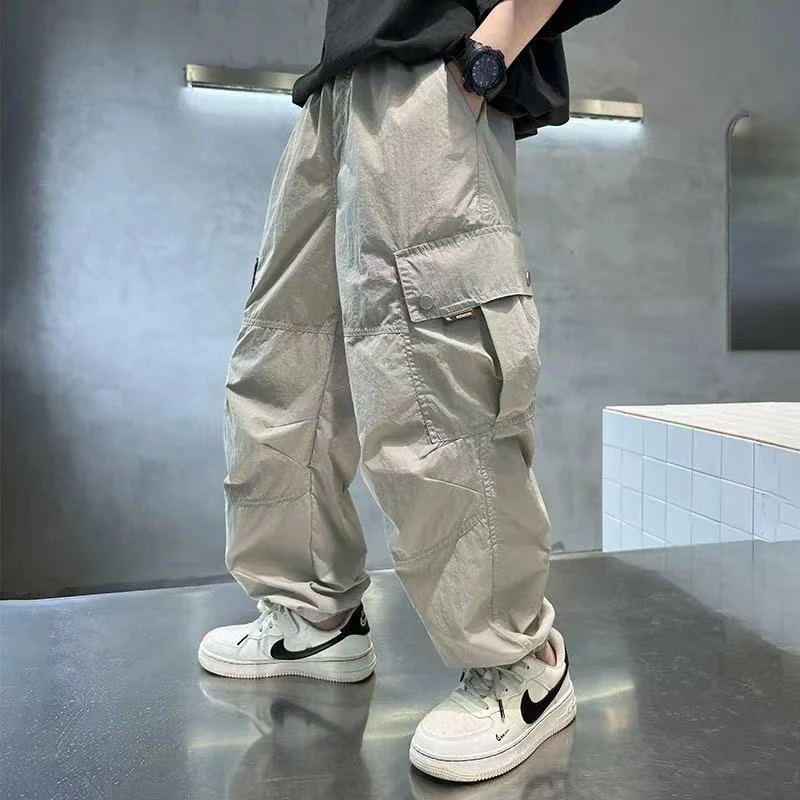 初秋痞帅风~男童2025新款时髦潮酷时髦休闲工装长裤10102