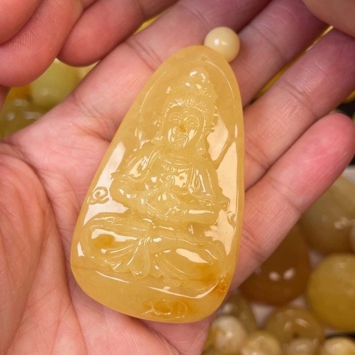 未镶嵌蜜蜡裸石阿**佛蜜蜡吊坠