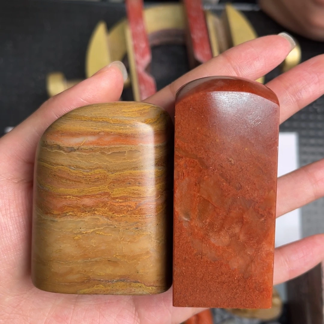 寿山石蓝*、现场纯手工篆刻