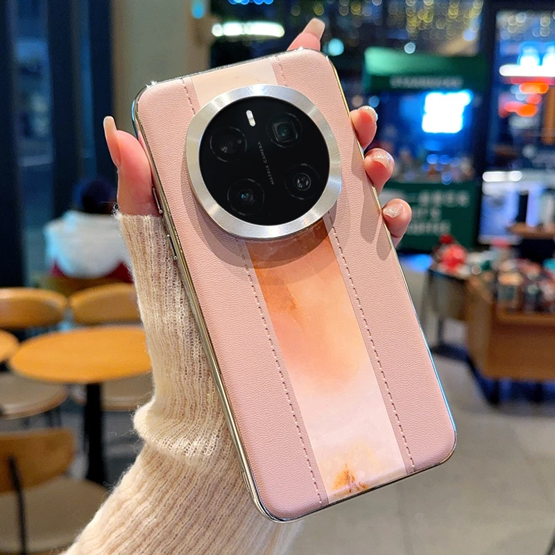 适用荣耀magic7手机壳新款magic7Pro电镀拼色素皮纹超薄防摔魔术7