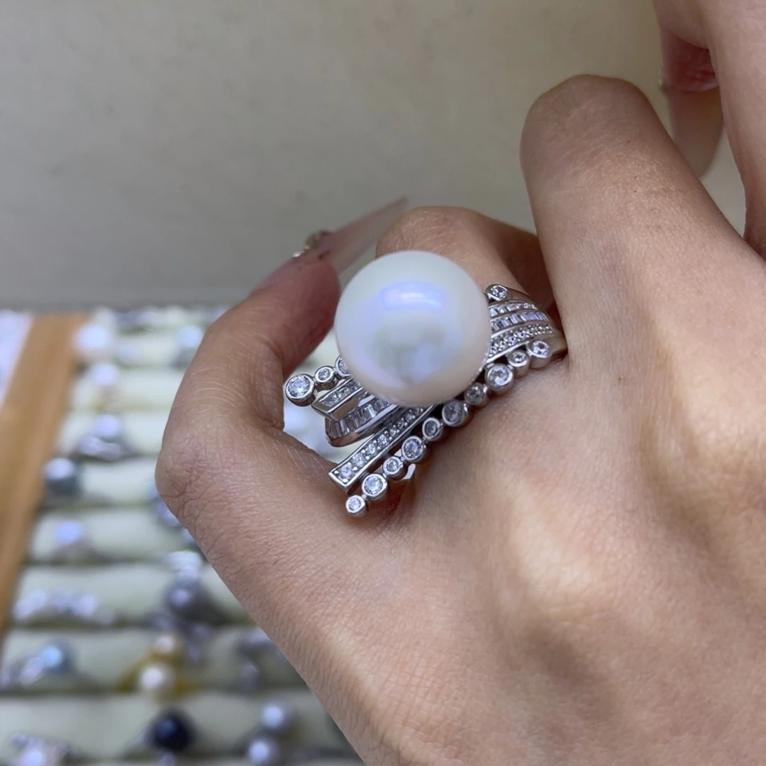 淡水珍珠戒指银S925镶嵌