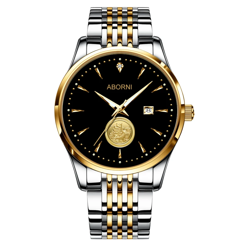 【专柜正品】--yaboni黑金一帆风顺--全新防水男款商务手表-