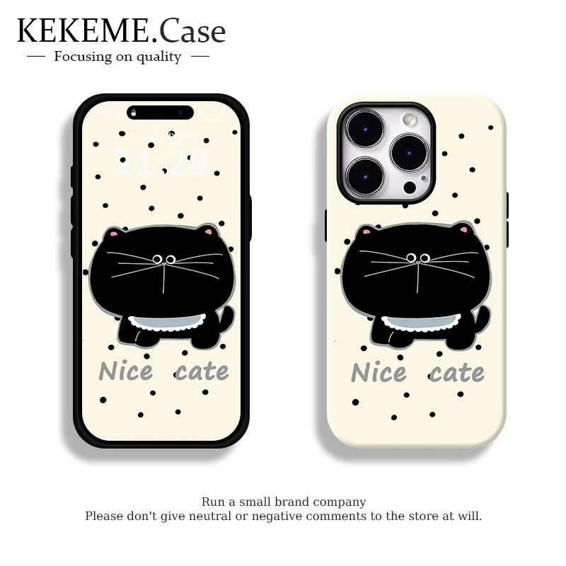 菲林二合一适用苹果华为vivo小米oppo手机壳大脸黑猫16PROMAX/15