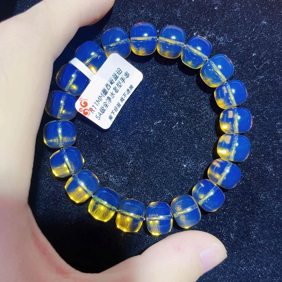 蓝珀未镶嵌珠宝奇石11mm墨西哥