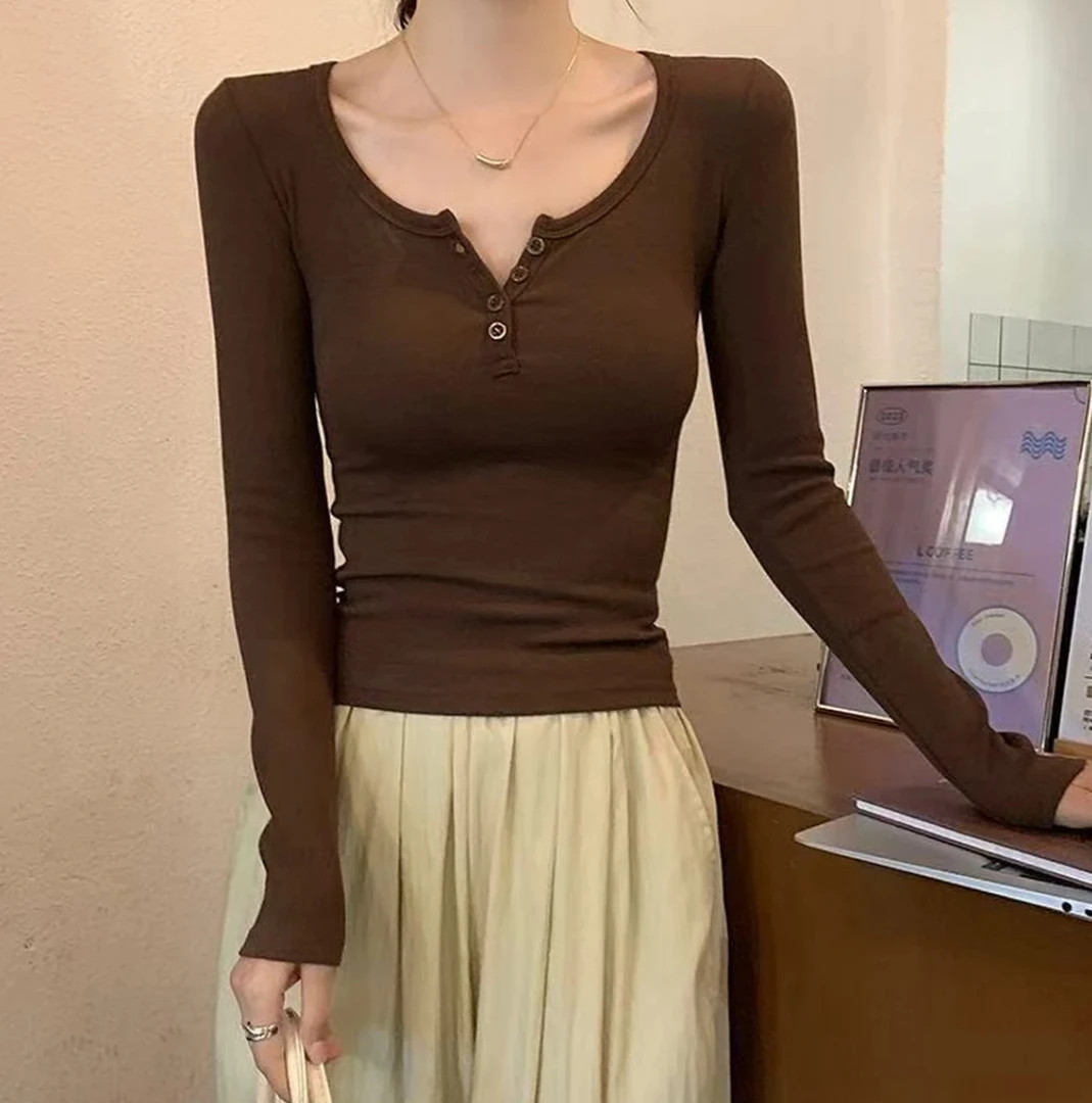 秋季拼接长袖打底衫-0833