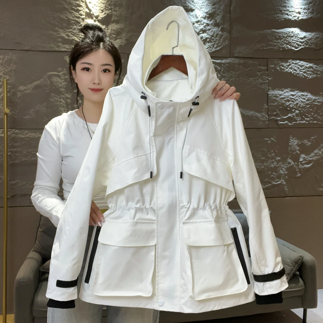 2025风衣外套2217#宽松百搭韩版收腰气质女士春秋款单款冲锋衣