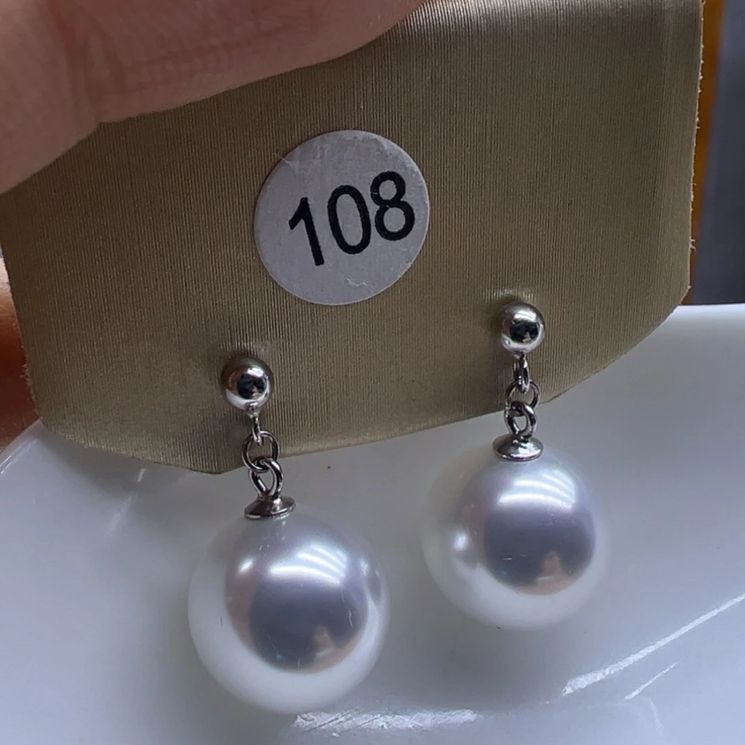 银S925镶嵌耳饰淡水珍珠