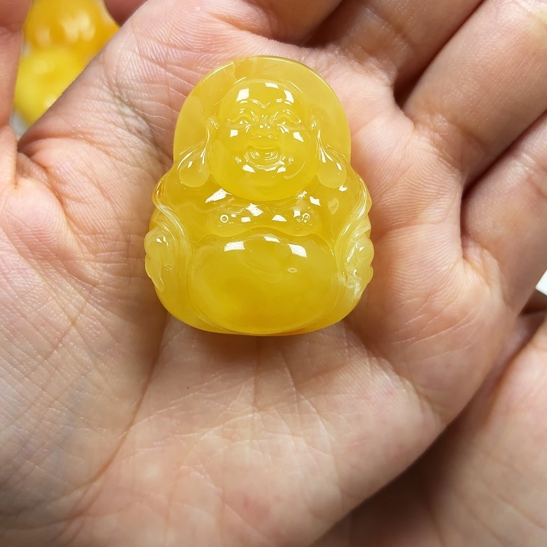 蜜蜡未镶嵌颈饰焦皮妖花佛公