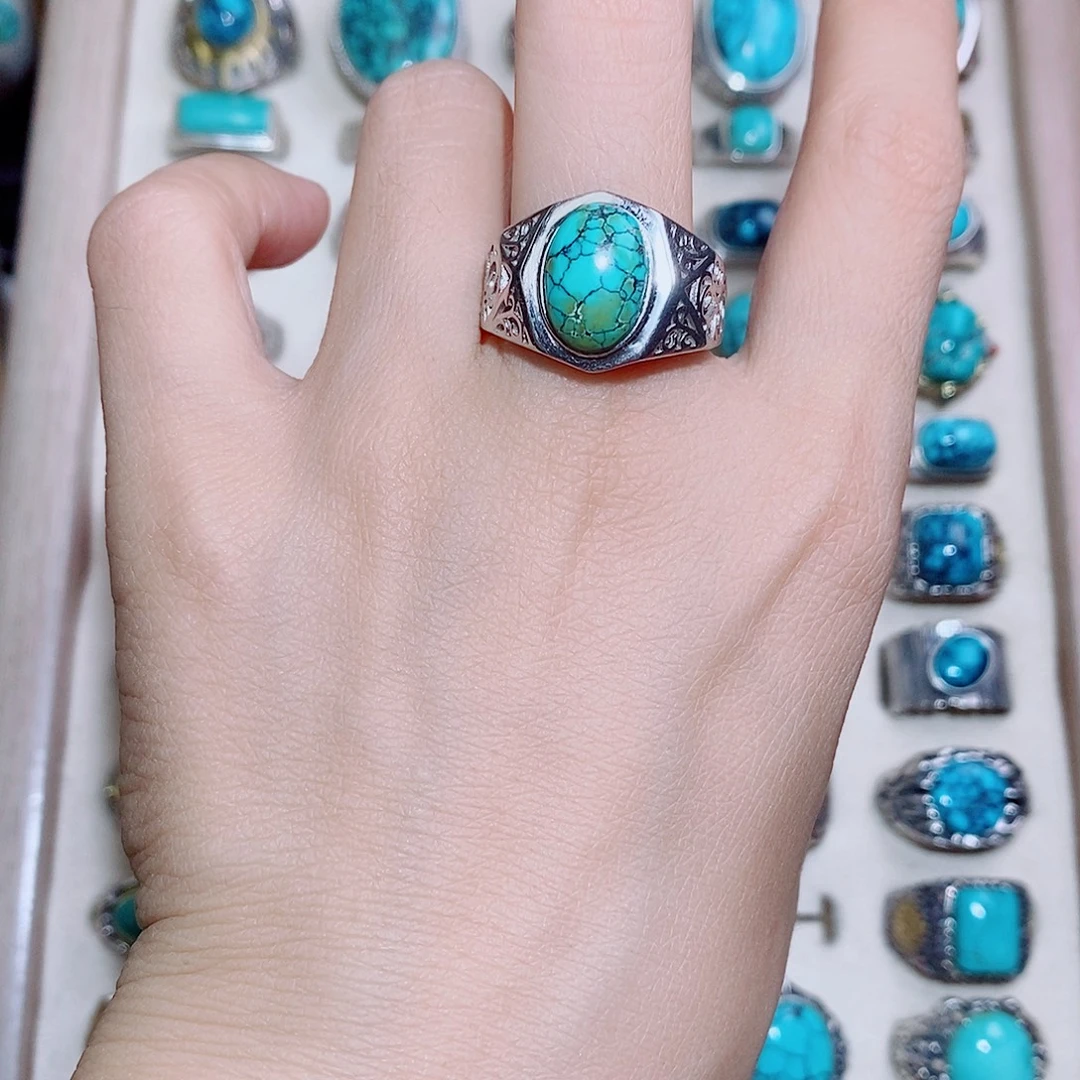 绿松石银S925镶嵌挂件