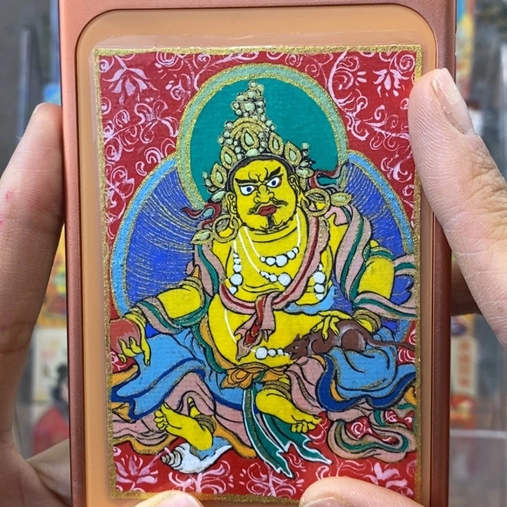 五路财神之首黄米爷纯手绘背贴