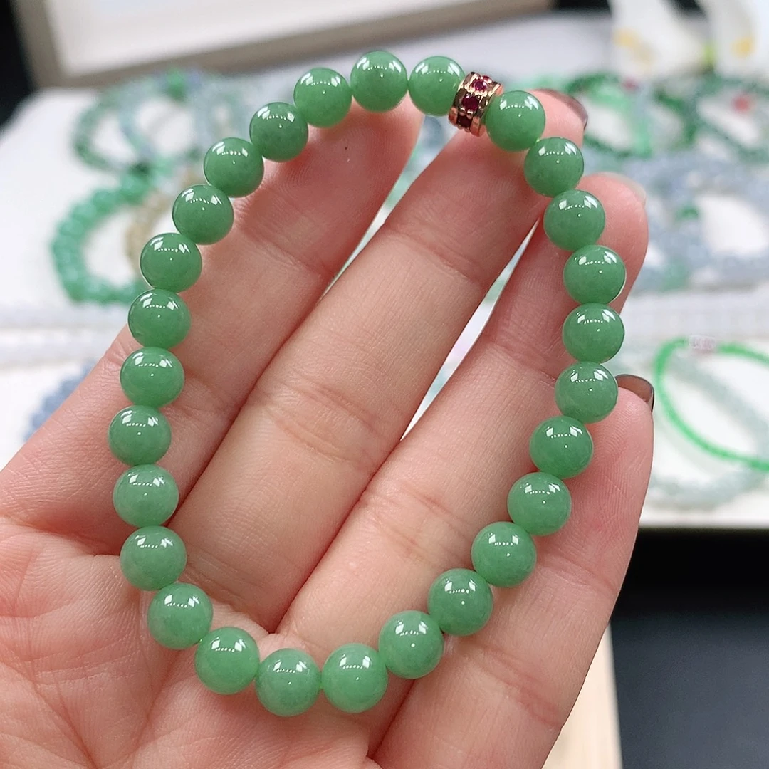 翡翠未镶嵌手链6.4mm