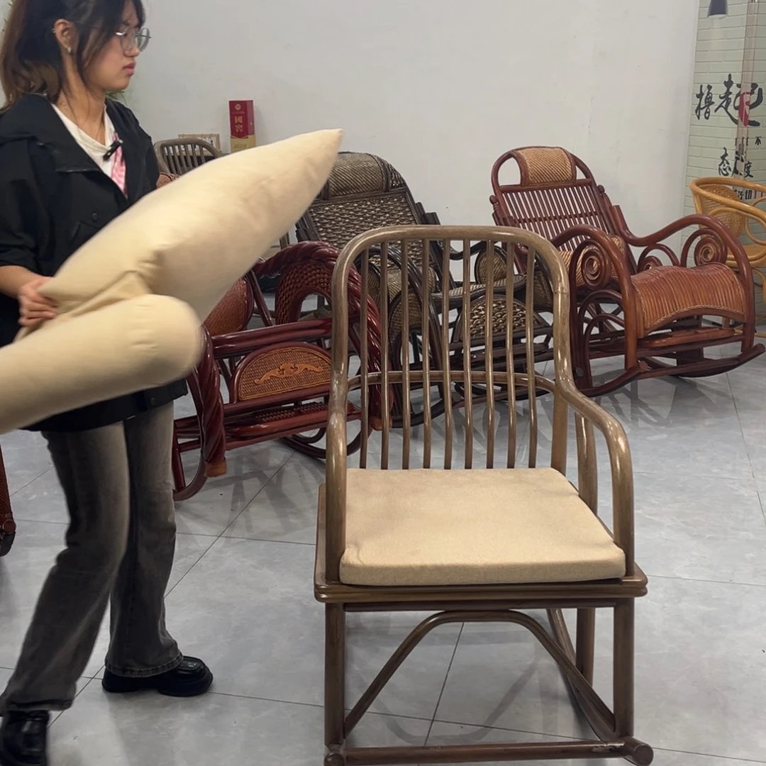 用***9藤条滕王阁藤编摇椅