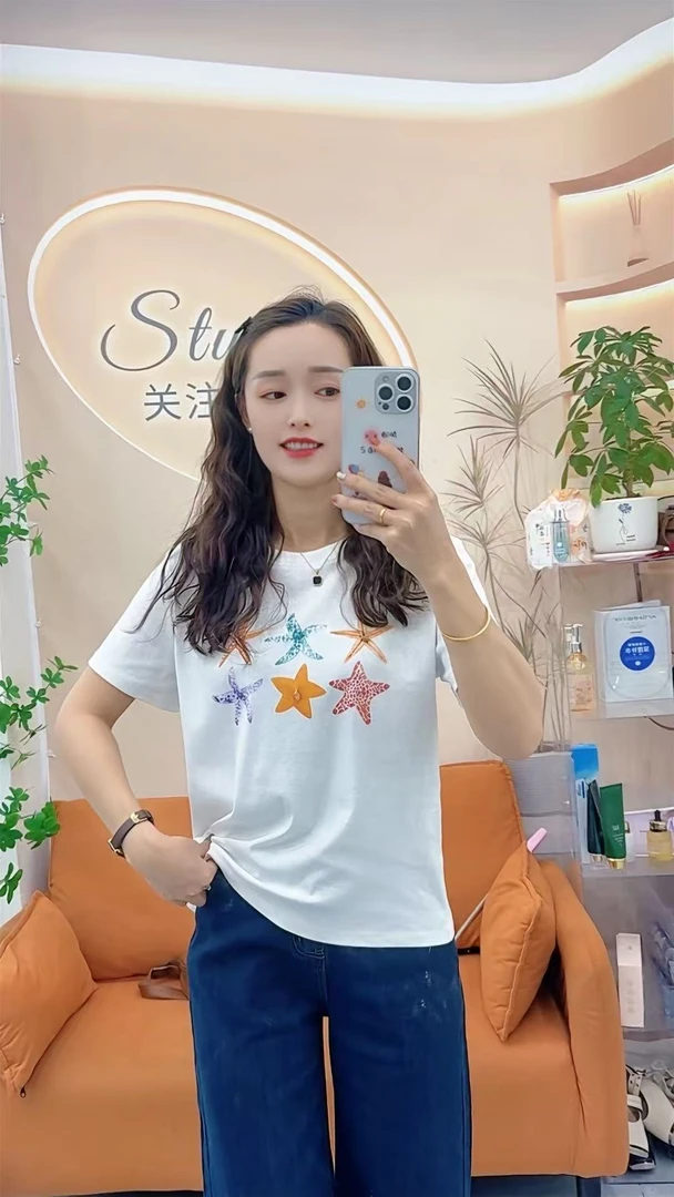 苗苗家海星重工正肩夏款修身短袖8818