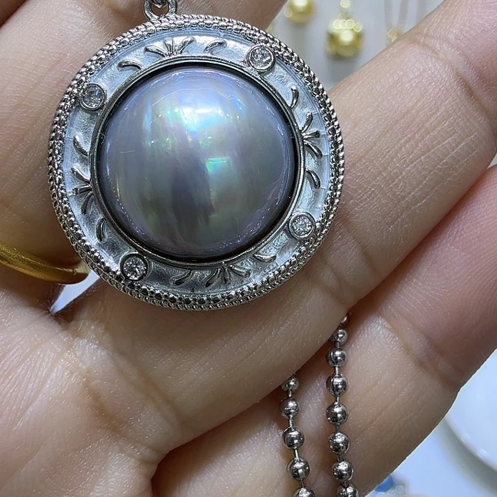 拼合珍珠（马贝珠）颈饰合金