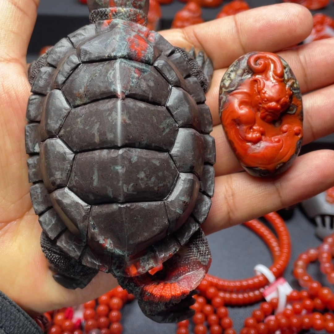 南红玛瑙未镶嵌吊坠(不含链)阿东寨老南红乌龟，貔貅