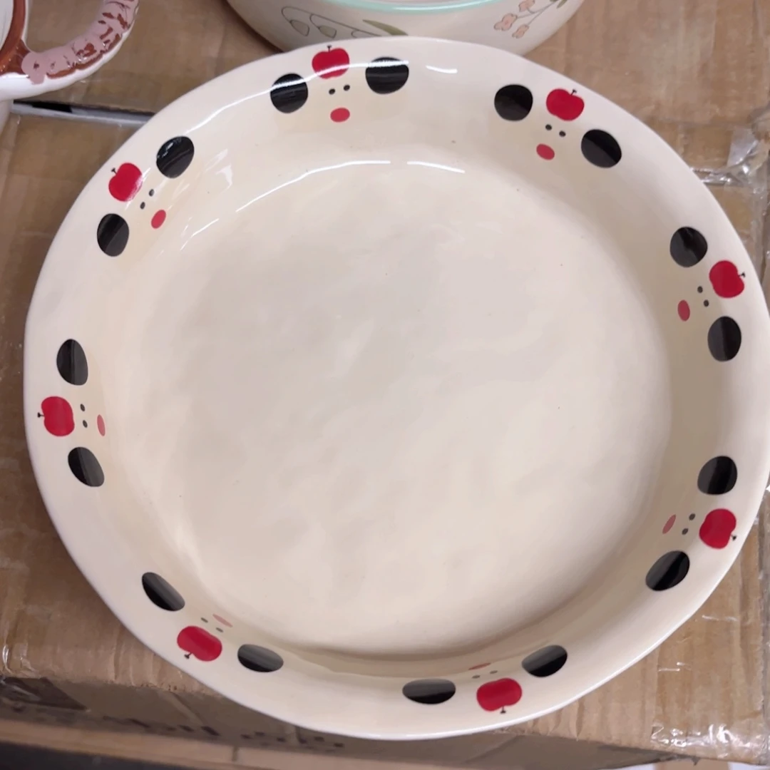 陶苹果小狗8.5寸深盘