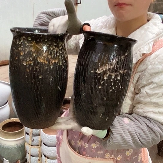紫砂花盆瑕疵口15高25