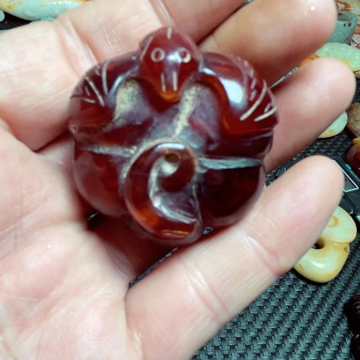 滴血莲花菩提把件扮**虎