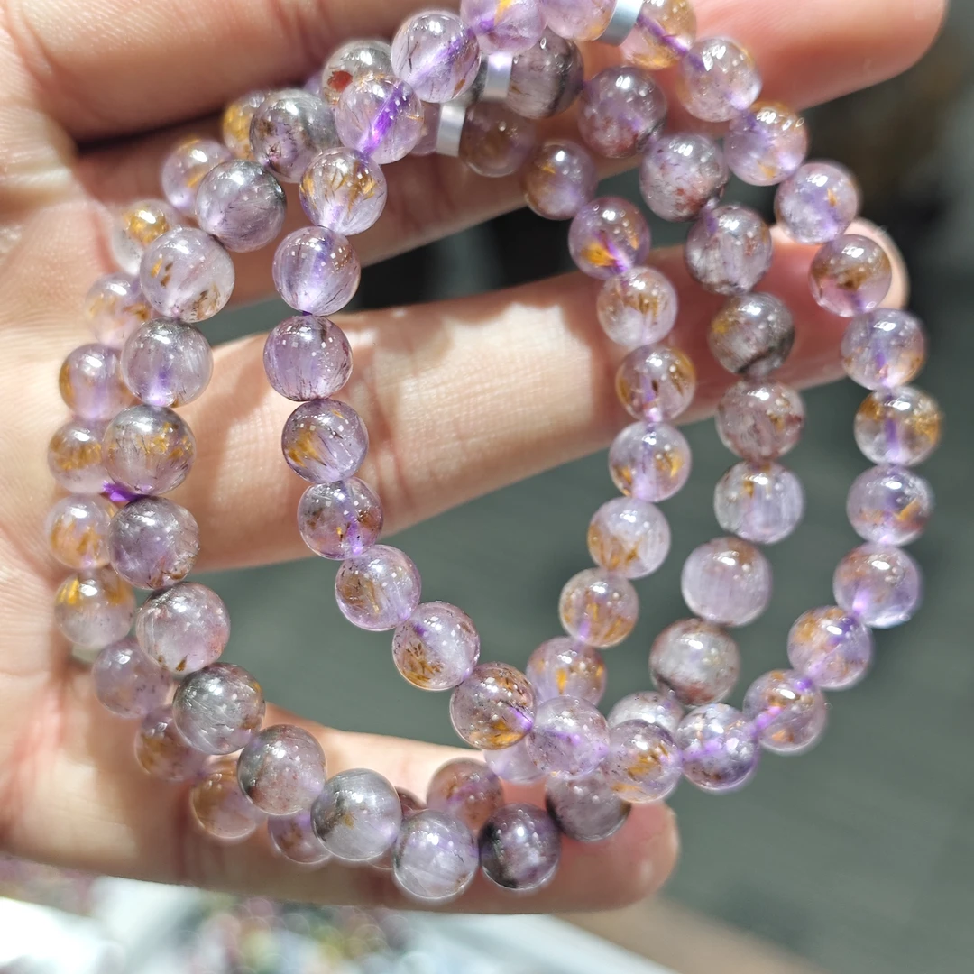 【书记甄选】天然紫钛单圈手链 多样性发一件 约7mm WJ2731