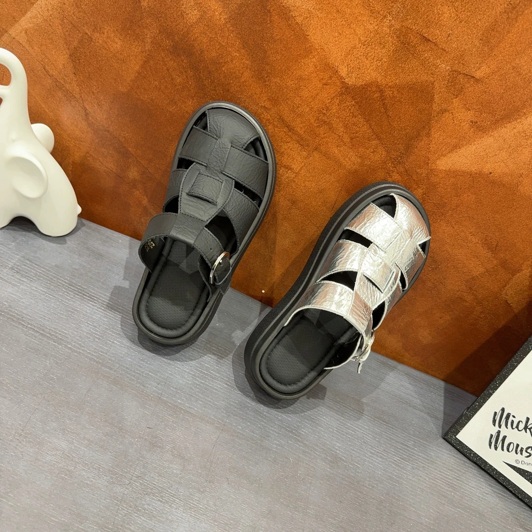 1029-6 夏季新品女包头厚底拖鞋简约韩版时尚简约潮流百搭休闲拖