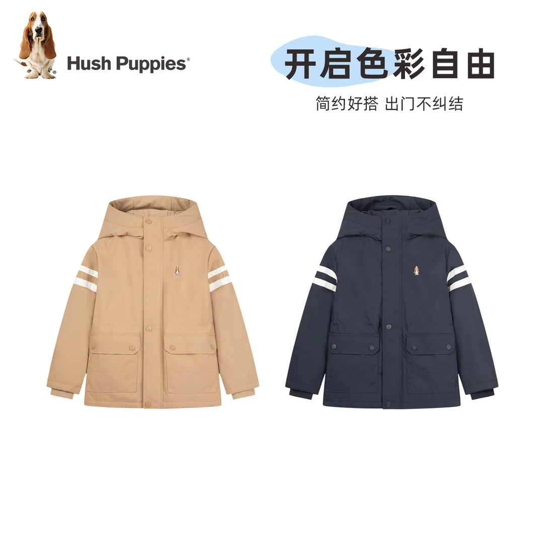 【厚风衣老钱风】暇步士童装2025秋冬季新款儿童透气防风时尚厚外套