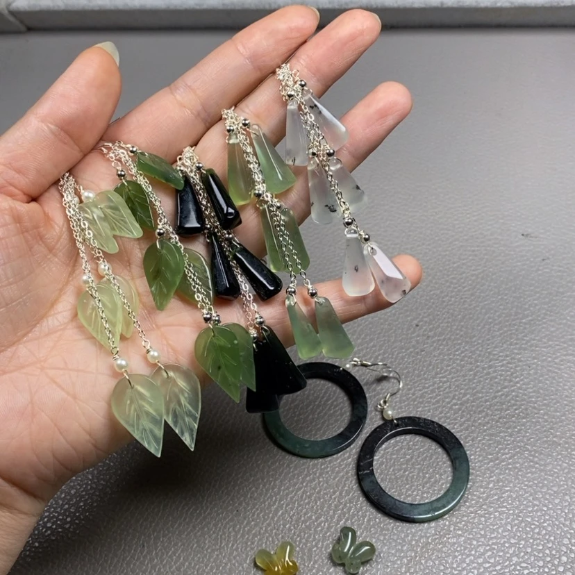 【闪购商品】未镶嵌蛇纹石玉挂件耳饰耳环项链猫**令