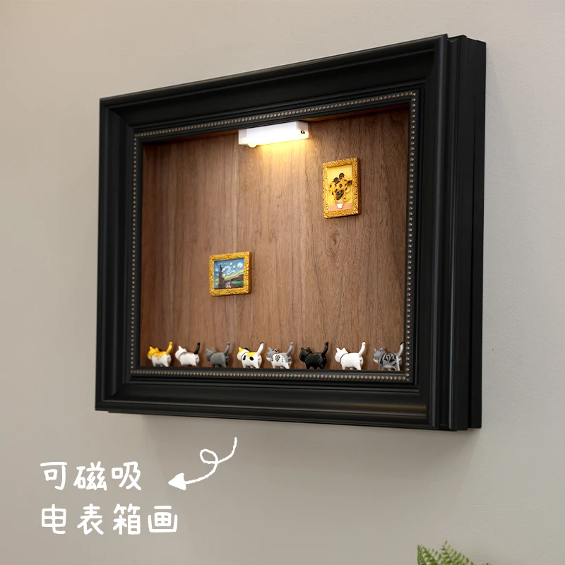 diy磁吸电表箱装饰画2025新款置物配电箱盒遮挡画家用液压电闸画