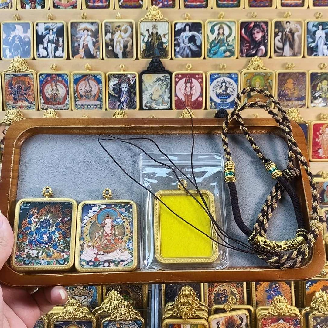 吊坠大黑天普贤菩萨唐卡