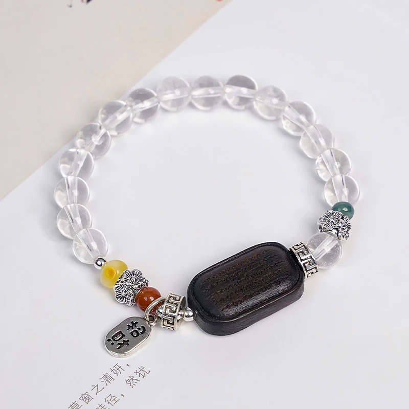 原创设计简约天然白水晶翡翠红玛瑙手链多样性发一-9328