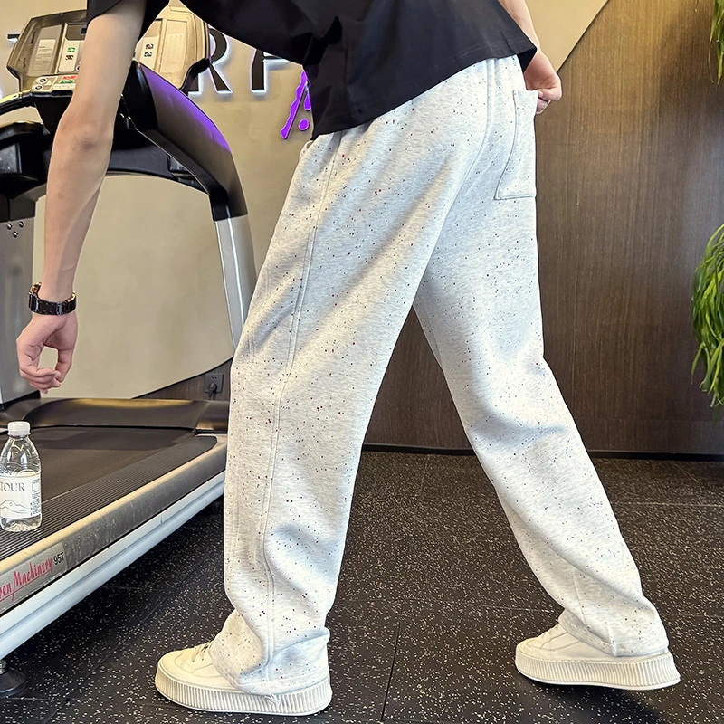 潮牌满天星设计感休闲裤男春秋宽松直筒裤2025新款秋冬季运动卫裤