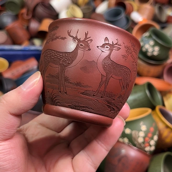 紫砂茶杯全手工紫砂主人杯