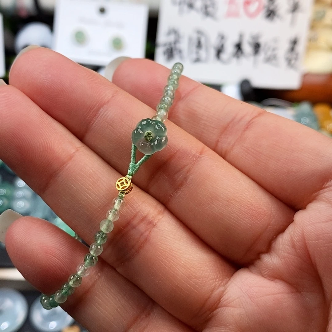 翡翠未镶嵌颈饰小花手链15