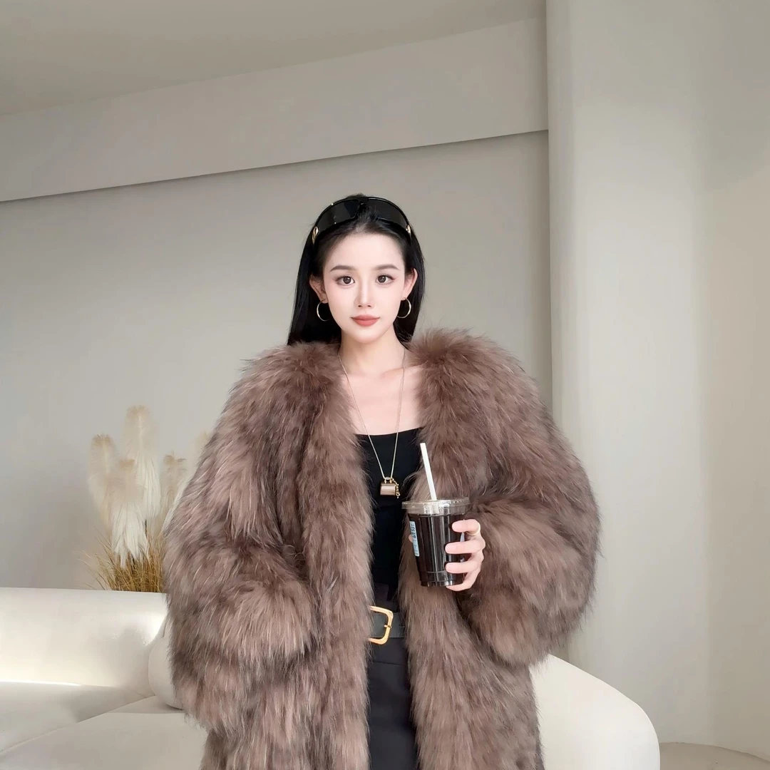 Jherrbem简赫本“慵懒周末”原创长裙搭配休闲高品质编织显瘦皮草2