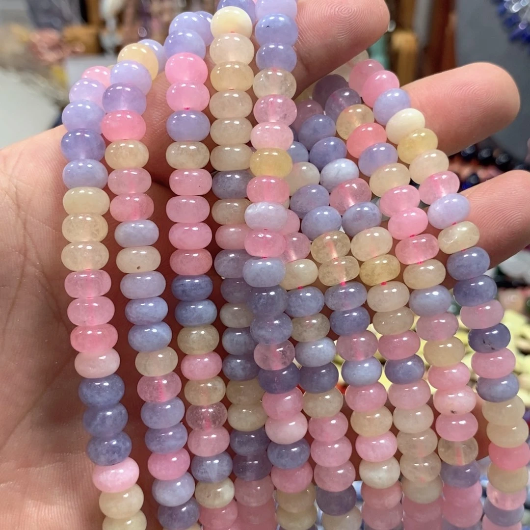 玛瑙/玉髓合金珠宝半成品马卡龙算盘一条卡8mm