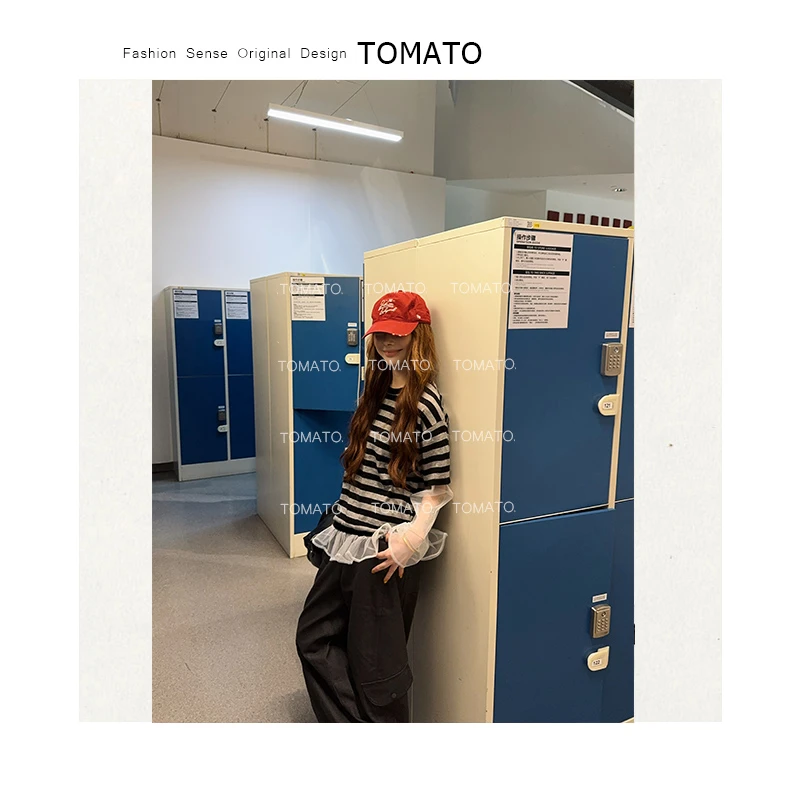 【TomaTo】休闲弯刀裤配丝巾工装裤女百搭显瘦阔腿裤C25K08092