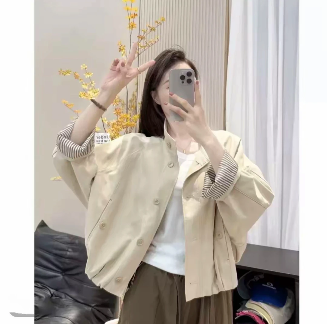 #906女上衣短外套短款短款宽松女士夹克秋季小众春秋女装