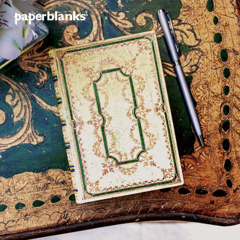 paperblanks铁绿与花框系列复古笔记本手工内页无线手账本日记本