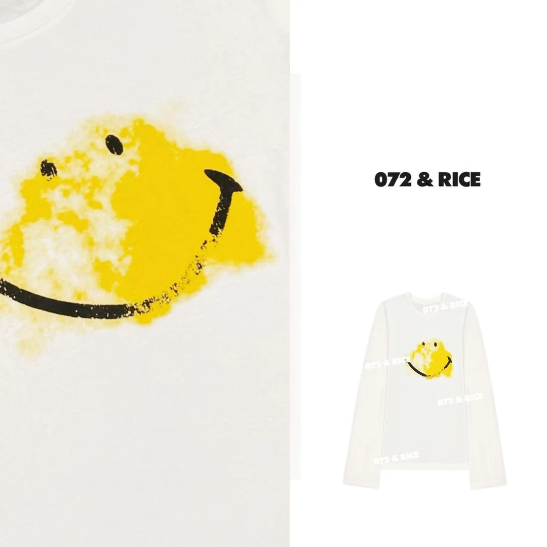 072 & RICE【微笑TEE】100纯棉 秋季休闲圆领长袖T恤 32XB113