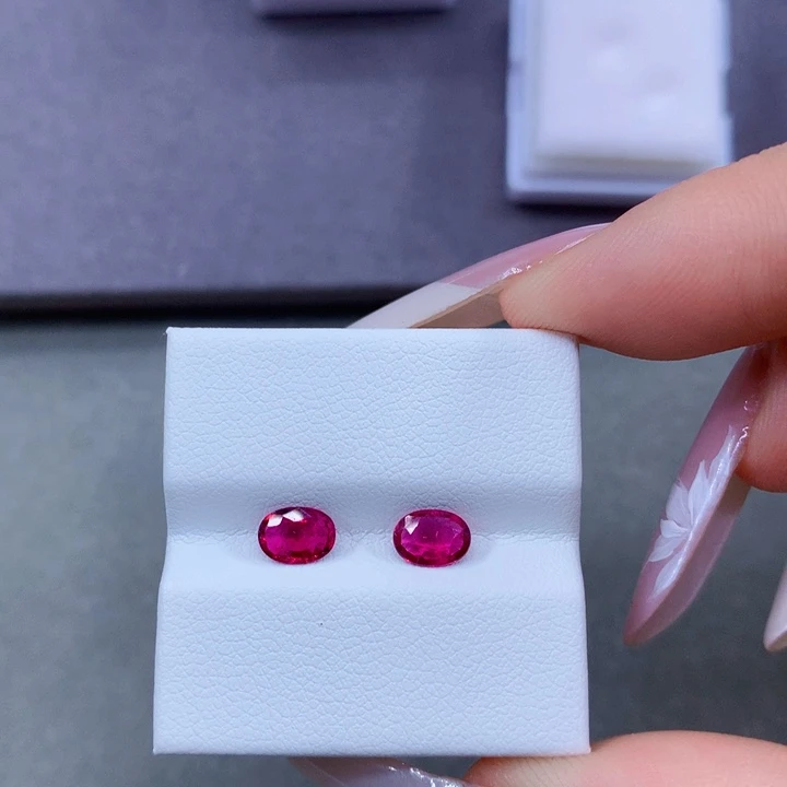 碧玺珠宝半成品未镶嵌天然配对卢比莱宝石