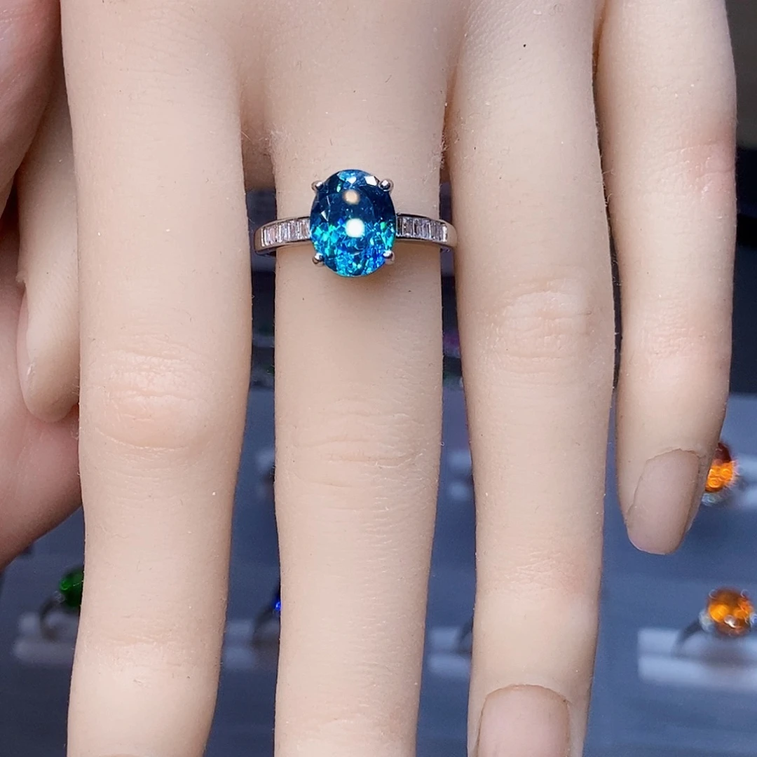 碧玺戒指银S925镶嵌