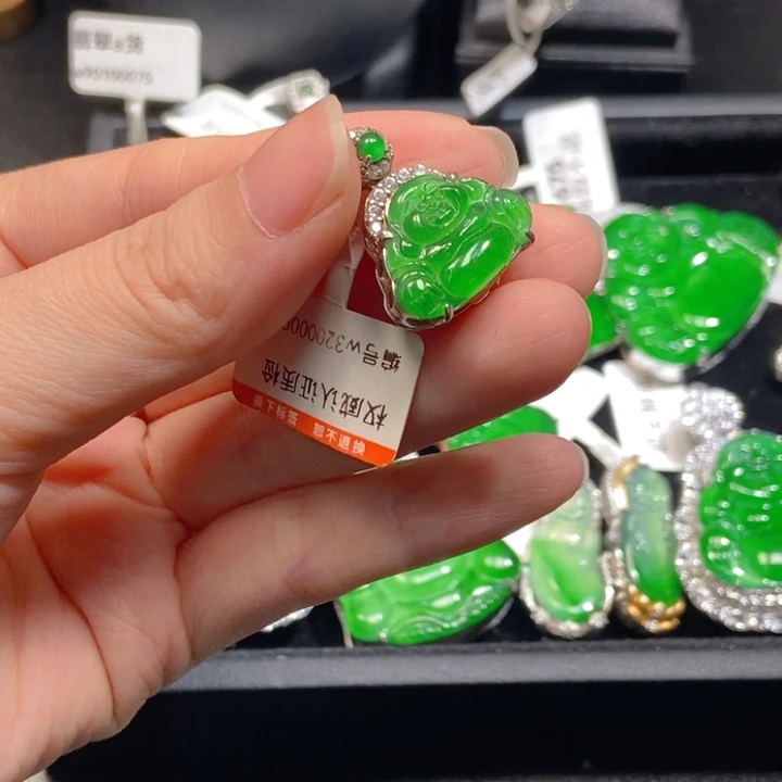 翡翠银S925镶嵌吊坠(不含链)