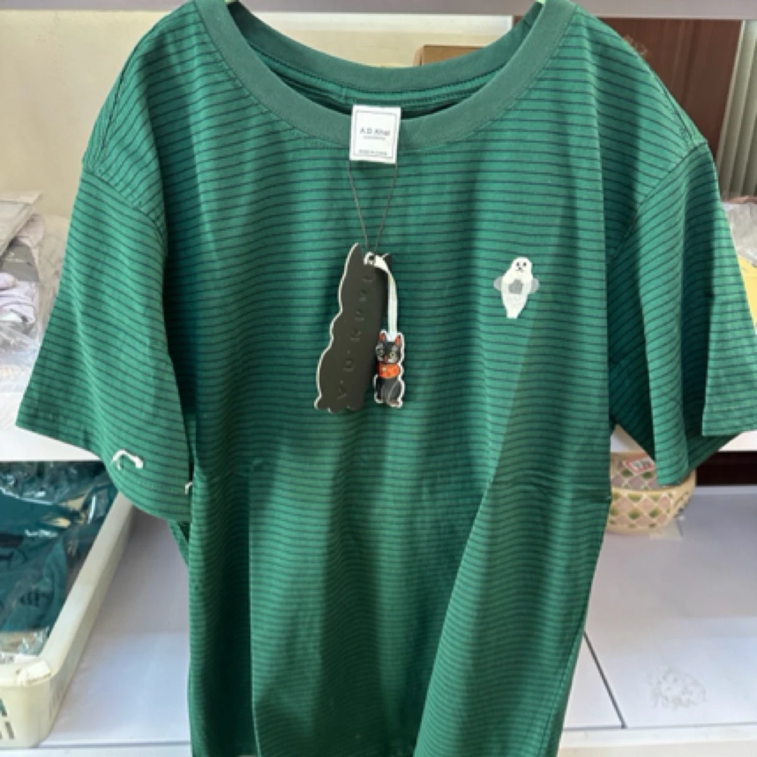 Z08 小黑猫纸袋绿条纹A0362