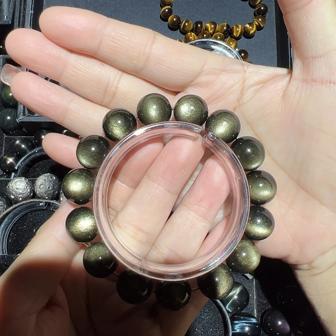 汇***O黑曜岩未镶嵌手链